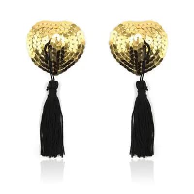 Прикраси для сосків Toyz4lovers Heart Shine Nipples Tassels, золоті