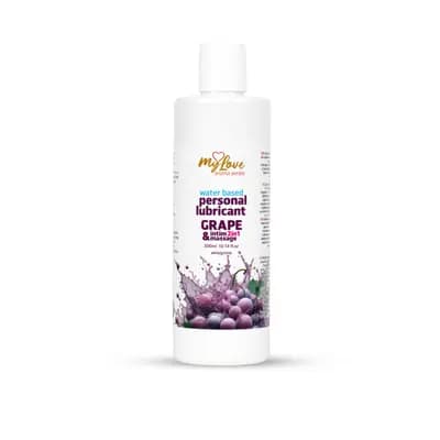 Лубрикант на водній основі MyLove Aroma Series, зі смаком винограду, 2в1 для інтимної близькості та масажу, 300 мл