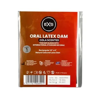 Серветка для оральних пестощів EXS Oral Latex Dam, зі смаком коли