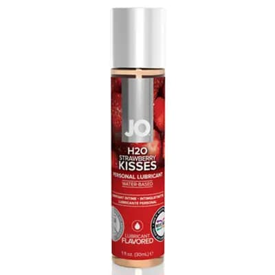 Оральний лубрикант на водній основі JO H2O Strawberry Kiss, зі смаком полуниці, 30 мл