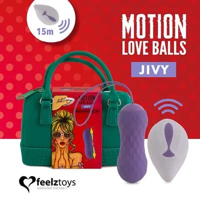 Вагинальные шарики с вибрацией FeelzToys Jivy, с пультом дистанционного управления