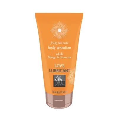 Оральний лубрикант HOT Shiatsu Love Lubricant Edible, зі смаком манго та зеленого чаю, 75 мл