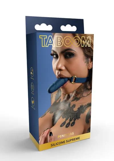 Кляп у вигляді фалоса SCALA Taboom Silicone Penis Ball Gag, синій