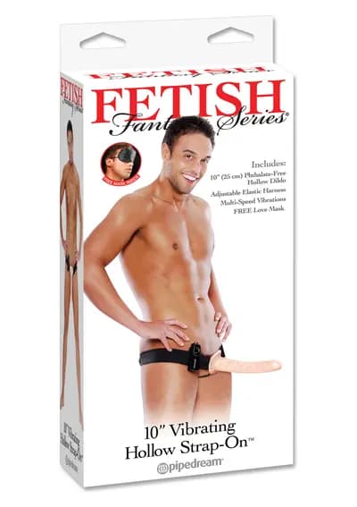 Страпон FF VIBRATING HOLLOW STRAP ON FLESH