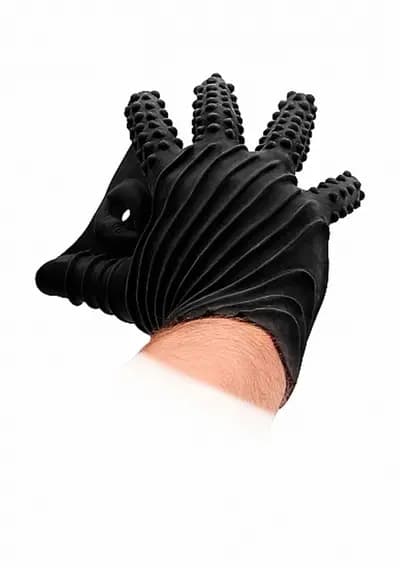 Силіконова рукавичка для стимуляції Masturbation Glove Fist It, чорна