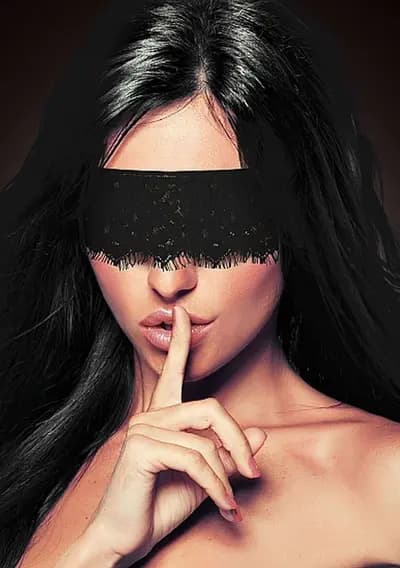 Ажурна маска Mystere Lace Mask - Black