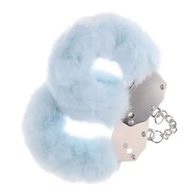 Пухнасті металеві наручники для рольових ігор Heavy-duty Fluffy Handcuffs Powder Blue