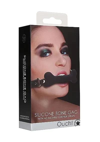 Кляп Ouch! Puppy Play Bone Gag, силіконовий, чорний