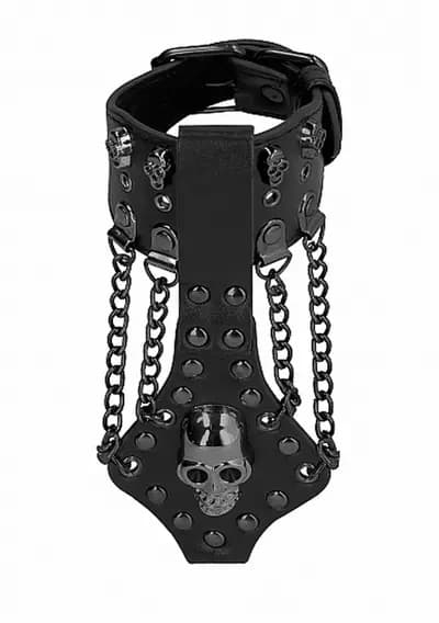 Прикраса на руку Ouch! Skulls & Bones Bracelet with Chains, чорна