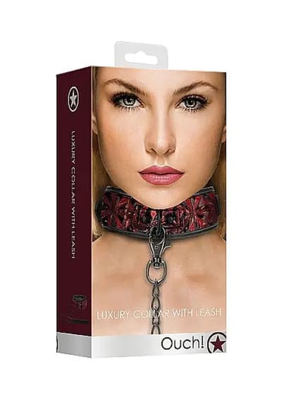 Нашийник Luxury Collar with Leash - Burgundy