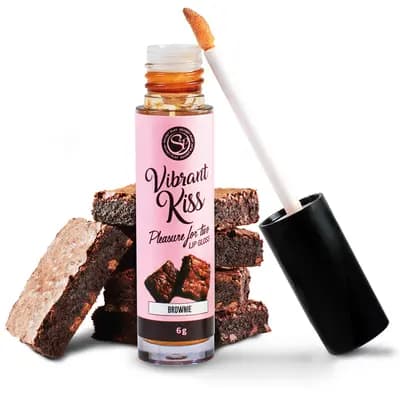 Блиск для губ з ефектом вібрації Secret Play Vibrant Kiss, зі смаком брауні, 7 г