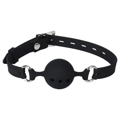 Кляп EROSPACE Wild Play Mouth Gag With Silicone Ball C14, силиконовый, чёрный