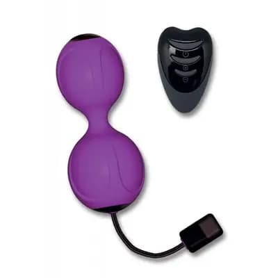 Вагинальные шарики с вибрацией Adrien Lastic Kegel Vibe, с пультом управления, фиолетовые