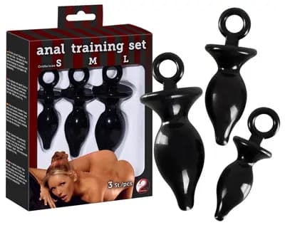 Набор анальных пробок ORION Anal Training Set, 3 разных размера, чёрный