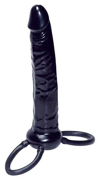 Безременный страпон ORION You2Toys Anal Special, с кольцом для пениса и мошонки, чёрный, 16 см