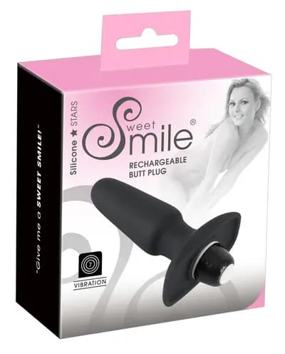 Анальна пробка з вібрацією ORION Sweet Smile Rechargeable Butt Plug, чорна