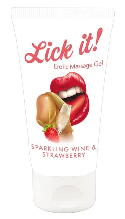 Оральний лубрикант ORION Lick-it Sparkling Wine & Strawberry, зі смаком шампанського та полуниці, 50 мл