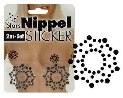 Пестіси ORION Nipplesticker Strass, зі стразами у формі зірки, чорні