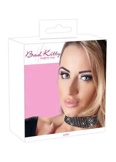 Нашийник ORION Bad Kitty Halsband Strass, зі стразами, чорний