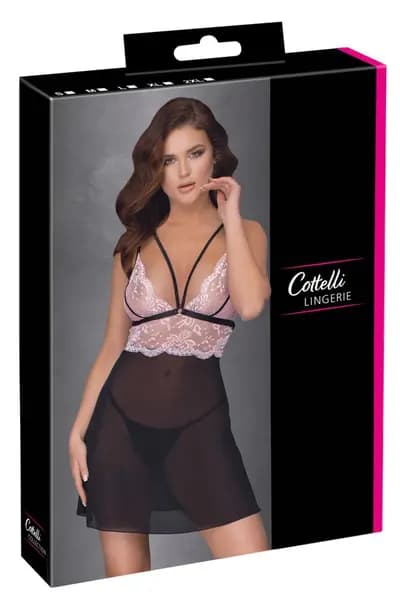 Пеньюар ORION Babydoll, черно-розовый, S