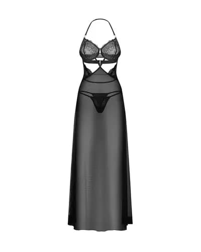 Пеньюар OBSESSIVE Iliosa, чёрный, S/M
