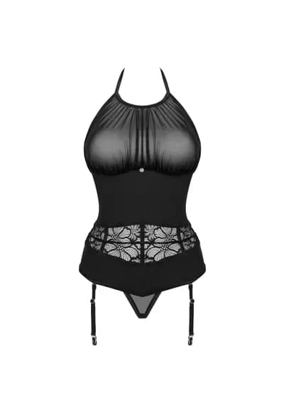 Боді OBSESSIVE Serafia, чорне, XL/2XL