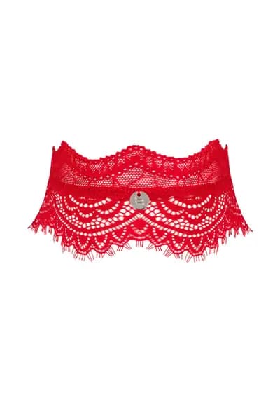 Кружевний червоний чокер Bergamore choker O/S