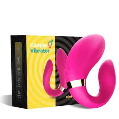 Вібратор для пар BOSS SERIES Joy Crescent Couple Vibrator, рожевий