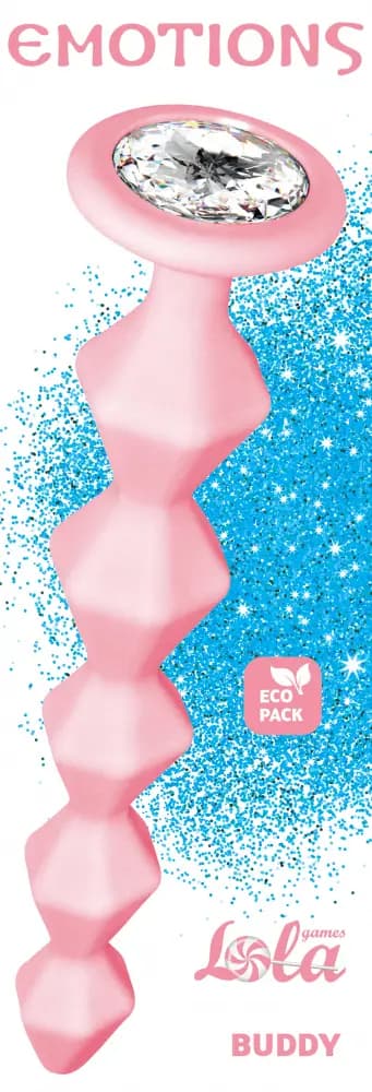 Анальні буси Anal bead with crystal Emotions Buddy Pink