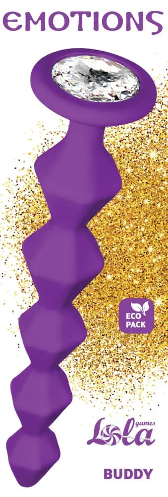 Анальні буси Anal bead with crystal Emotions Buddy Purple