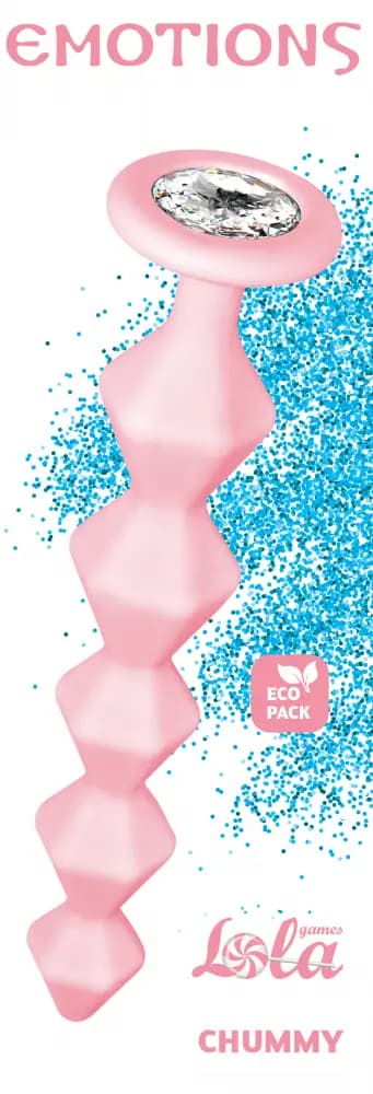 Анальні буси Anal bead with crystal Emotions Chummy Pink