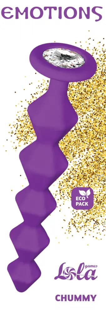Анальні буси Anal bead with crystal Emotions Chummy Purple