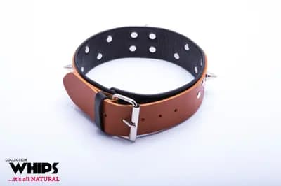Бондажі/наручники WHIPS obroA?a mA™ska ze smyczA…, koniakowa