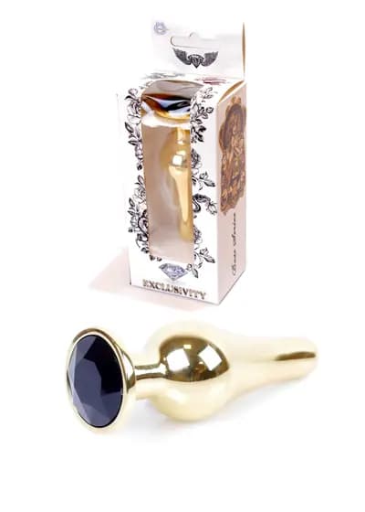 Анальная пробка BOSS SERIES HeavyFun Jawellery Gold Plug, металлическая, золотая, 30 мм