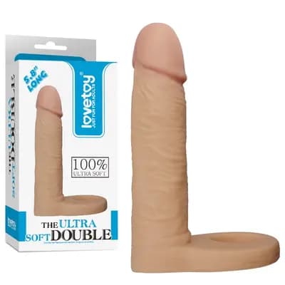 Насадка для двойного проникновения с вибрацией Love Toys The Ultra Soft Double 1, телесная