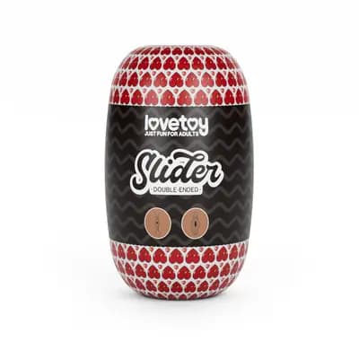 Мастурбатор яйце LOVETOYS Slider Double-Ended, вагіна та анус, коричневий