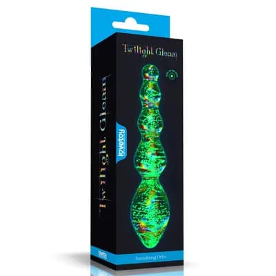 Фалоімітатор LOVETOYS Twilight Gleam Tantalizing Orbs, скляний, світиться у темряві, прозорий