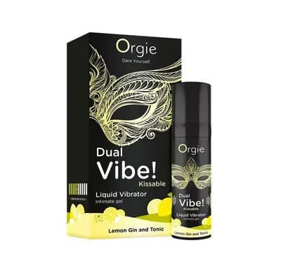Рідкий вібратор ORGIE COSMETICS Dual Vibe! Kissable, зі смаком лимонного джин-тоніку, 15 мл