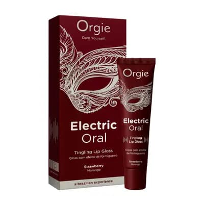 Стимулюючий гель для губ та оральних пестощів Orgie Electric Oral, зі смаком та ароматом полуниці, 10 мл