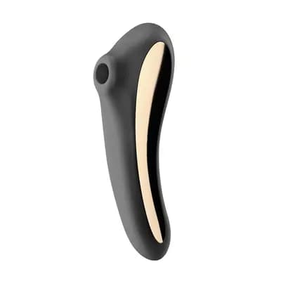 Вакуумний стимулятор клітора з вібростержнем SATISFYER Dual Kiss, чорний