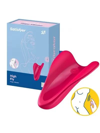 Вібронасадка на палець SATISFYER High Fly, червона
