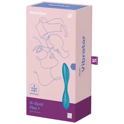 Вібратор для точки G Satisfyer G-Spot Flex 1, гнучкий, з клітеральною стимуляцією, блакитний