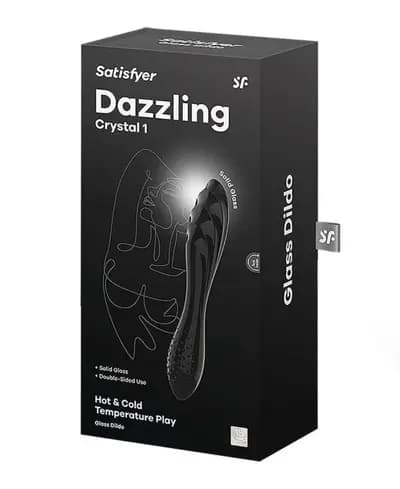 Скляний фалоімітатор SATISFYER Dazzling Crystal 1, чорний, 22 см