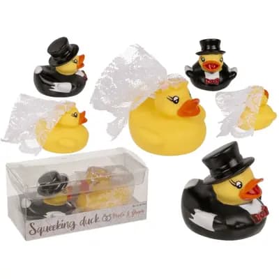 Іграшка-каченя GRAJMY RAZEM Squeaking Ducks, наречений і наречена, 6 см