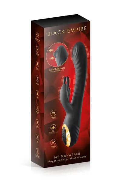 Вібратор-кролик Black Empire My Maharani, для подвійної стимуляції, чорний