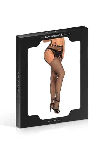 Еротичні колготки без промежини CONCORDE PRO Strass Open Tights, зі стразами, чорні, TU