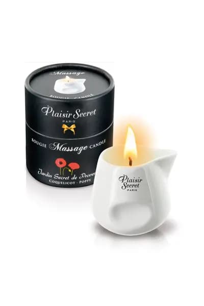 Ароматична масажна свічка Plaisir Secret Poppy Massage Candle, з ароматом маку, 80 мл