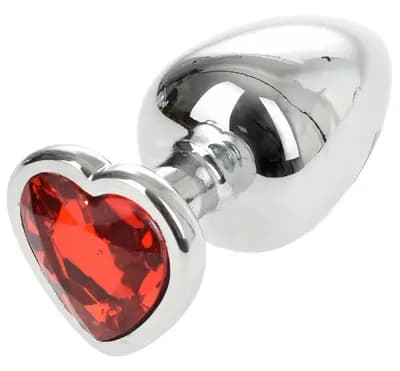 Анальна пробка Anal Plug Hearty Large Silver/Red
