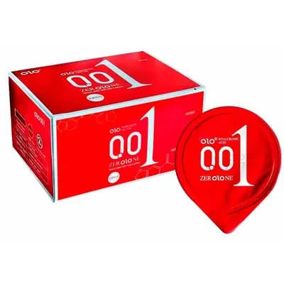Презервативы OLO 0.01 RED, возбуждающие, ультратонкие, с гиалуроновой кислотой, с ароматом ванили, 10 шт