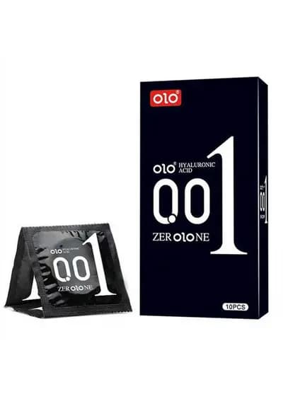 Презервативы OLO 0.01 Black, ультратонкие, с гиалуроновой кислотой, чёрные, 10 шт